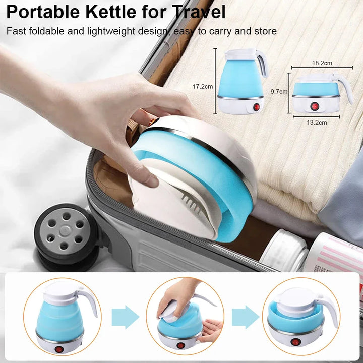 Portable Foldable Electric Kettle – 600ML Travel & Camping Water Heater