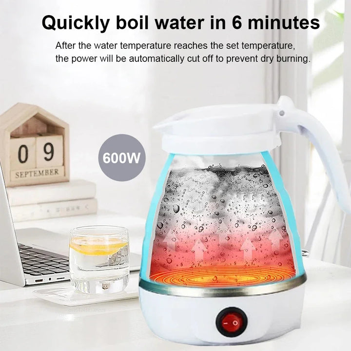 Portable Foldable Electric Kettle – 600ML Travel & Camping Water Heater