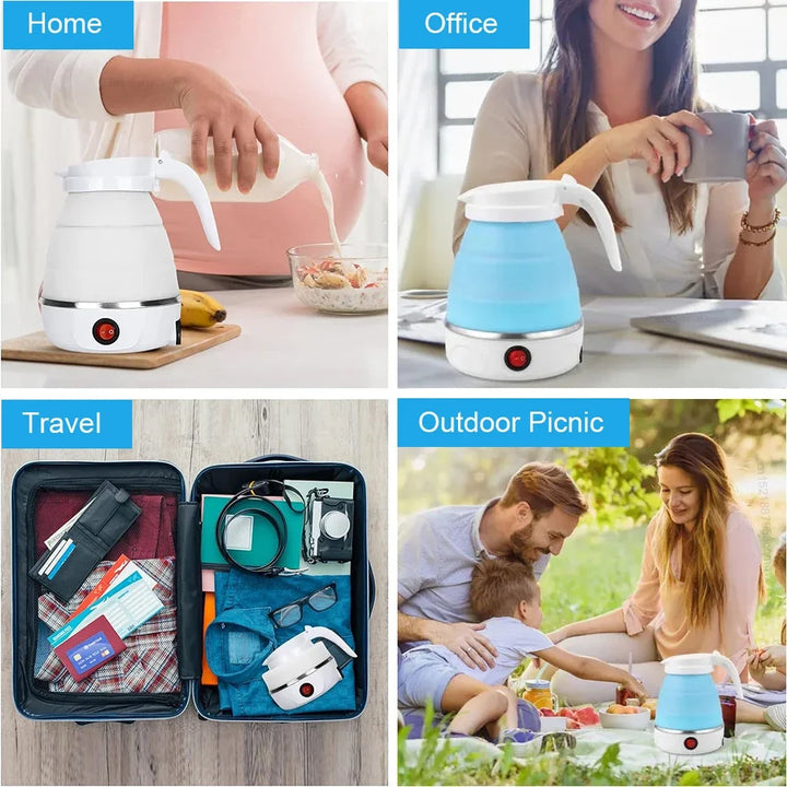 Portable Foldable Electric Kettle – 600ML Travel & Camping Water Heater